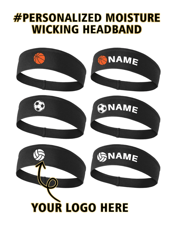 Customized Sports Headband - Elastic Moisture-Wicking Headband For Running, Sports, Travel, Fitness, Basketball, Suitable For All Boys/Girls/Teenagers