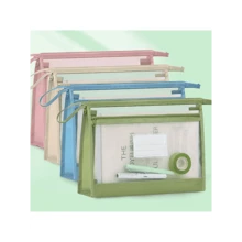 A4 Mesh Document Bag With Zipper – Waterproof Office File Organizer Pouch With Label Pocket For School & Work