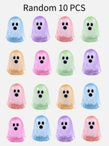 100/50/20/10/1 件万圣节夜光迷你鬼魂，有趣的装饰礼物万圣节派对装饰，适用于万圣节、主题派对、DIY 派对装饰配件、桌面装饰、花园装饰 - 彩色 - 查看 8