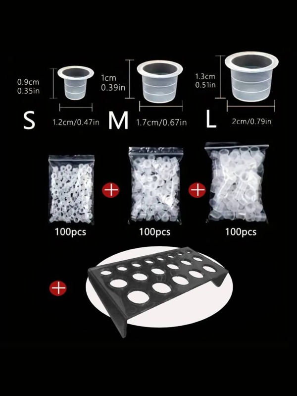 Wokaluo 301-delige tattoo-inktdopset, 1 inktbekerhouder met 19 gaten voor langdurig gebruik, 3 wegwerpbare tattoo-inktbekers/make-upcontainers, tattoo-benodigdheden en accessoires