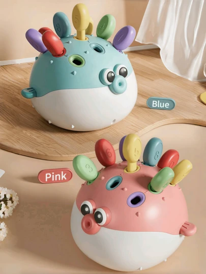 Baby Toys, Children's Toys, Infant Toys, Baby Puffer Fish Montessori Learning Set, Children's Early Education Assembly Toys, Fine Motor Skill Training, Hand-Eye Coordination Exercise, Intellectual Development Counting & Sorting Toys, Foldable Puzzle Toys, Suitable For Boys And Girls, Holiday Gifts