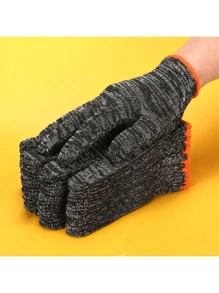 Cotton Work Gloves, Thick & Durable, Suitable For Men & Women, Gardening, Nail & Finger Protection, Full Finger, Washable