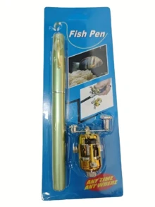 Mini Pen-Shaped Pocket Fishing Rod With Reel, Compact Collapsible Telescopic Fishing Rod Suitable For River, Lake, Reservoir, Ice Fishing