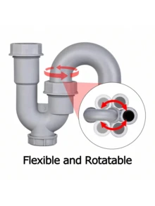 1 pezzo Tubo di scarico a forma di S per lavandino, Tubo di scarico per lavabo da 1,25 pollici, Tubo di scarico flessibile per lavandino anti-odore