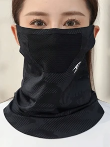 1pc Summer Outdoor Silk Neck Gaiter - Seamless Balaclava, Breathable Cycling Ear Loop Face Covering. Unisex Face Mask
