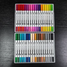 36pcs Dual Brush Marker For Coloring Books, Tanmit Fine Tip Coloring Marker And Pen Set For Journaling Notes Writing Planning Art Projects