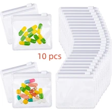 Pill Pouch Bags Zippered Pouch Set Reusable Baggies Clear Plastic Self Sealing Travel Medicine Organizer Storage Pouches With Slide Lock For Pills And Small Items(10-20 Pieces)