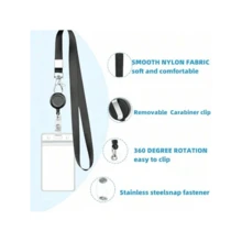 Vertical Card Holder With Neck Lanyard & Retractable Clip – Clear Waterproof ID Case For Office, School & Conferences