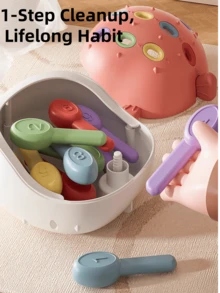 嬰幼兒河豚蒙特梭利學習套裝，早教組裝計數分類玩具，精細動作與手眼協調智能訓練玩具，適合男孩女孩，節日禮物，兒童玩具，紓壓玩具，兒童紓壓玩具 - 河豚拼插玩具 - 查看 4