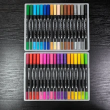 36pcs Dual Brush Marker For Coloring Books, Tanmit Fine Tip Coloring Marker And Pen Set For Journaling Notes Writing Planning Art Projects