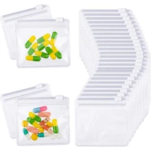 Pill Pouch Bags Zippered Pouch Set Reusable Baggies Clear Plastic Self Sealing Travel Medicine Organizer Storage Pouches With Slide Lock For Pills And Small Items(10-20 Pieces)
