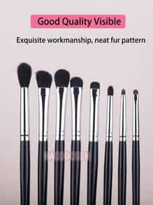 8 件套化妆眼影刷眼影混合折痕晕染阴影细节眼妆刷山羊毛、马毛、铜管、实木化妆工具