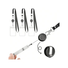 Vertical Card Holder With Neck Lanyard & Retractable Clip – Clear Waterproof ID Case For Office, School & Conferences