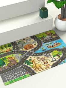 1 件中东畅销 3D 卡通可爱地毯，适用于客厅、卧室、入口垫、新年礼物、防尘防滑可机洗时尚家居装饰地毯、可爱宠物玩具垫 - 彩色 - 查看 18