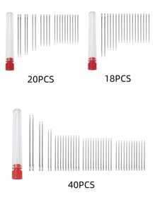 18pcs/20pcs/40pcs Stainless Steel Hand Sewing Needles, Suitable For Regular Sewing, Embroidery, Quilting, Elastic Fabrics - Silver - View 1
