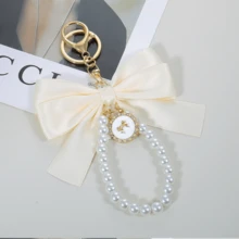 Elegante y de moda llavero colgante con lazo de cuentas - Rosa - Ver 3