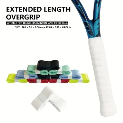 6片式网球拍握把，扁平吸汗防滑手胶，增强手部与球拍的接触性，防止在激烈比赛中滑倒，保持握把牢固，手部干燥，有效吸汗，柔软减震