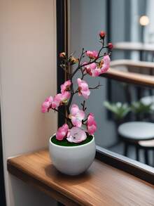 1 chậu cây bonsai hoa mai nhân tạo - Hoa giả sống động như thật, cây bonsai hoa mai bằng nhựa, thích hợp để trang trí bàn làm việc nhỏ trong nhà. - Nhiều màu - Xem 13