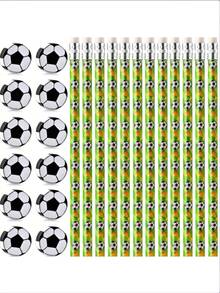 Bộ 12 bút chì thể thao kèm tẩy hình quả bóng đá, bút chì hình quả bóng đá có tẩy hình cầu, đồ dùng văn phòng phẩm chủ đề thể thao - Bút chì gỗ, thích hợp làm quà tặng sinh nhật theo chủ đề (Màu ngẫu nhiên) - màu xanh lá - Xem 2