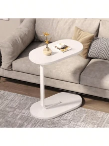 1 Piece Of Family Office Desk, Living Room C-Shaped Sofa Side Table - Modern And Durable Wood And Iron Structure, Sturdy Black Frame - Perfect Choice For Living Room And Bedroom Decoration, Compact Design Suitable For RVs And Families, Easy To Carry, Sofa Side Table