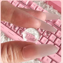 64 件长指甲打字小工具,美甲打字贴纸,有两种款式可供选择,一种是透明硅胶键帽 3D 贴纸,不影响键盘字母的可见度,清晰舒适地保护长指甲,另一种是清晰耐磨的字母,磨砂防滑,2 个额外的 DIY 空白键,可重复使用的 3D 贴纸,适用于笔记本电脑笔记本电脑台式机的打字和游戏,办公室必备 - 彩色 - 查看 4