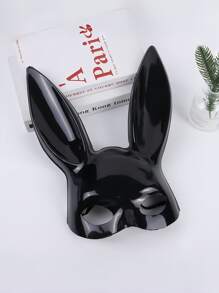 1 件性感兔女郎角色扮演兔耳面具，卡通塑料半脸兔子面具，适合万圣节化妆舞会