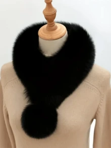 1pc Women's Fluffy Scarf, Fashionable Versatile Neck Warmer, Fluffy Collar, Neck Warmer Accessory, Windproof Warm Accessory For Casual Outdoor Wear For Dress - Multicolor - View 4