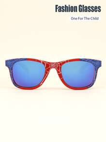 1 Pair Kids/Adults Spider Cartoon Frame Coated Lens Classic Retro Casual Fashion Glasses, Suitable For Daily, Holiday, Party Use