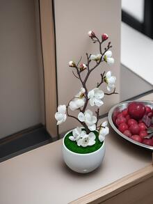 1 chậu cây bonsai hoa mai nhân tạo - Hoa giả sống động như thật, cây bonsai hoa mai bằng nhựa, thích hợp để trang trí bàn làm việc nhỏ trong nhà. - Nhiều màu - Xem 5