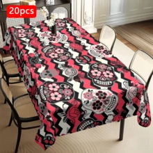 1/20 szt. Żywy obrus na Halloween - Atrakcyjny obrus z motywem czaszki - Idealny na Halloween, imprezy tematyczne i wystrój domu, dekoracje, ochronne obrusy, dekoracje na imprezy - Wielokolorowe - Zobacz 13
