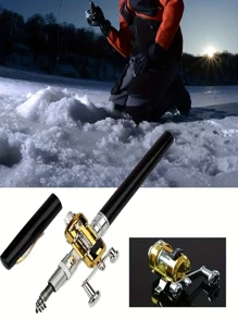 Mini Pen-Shaped Pocket Fishing Rod With Reel, Compact Collapsible Telescopic Fishing Rod Suitable For River, Lake, Reservoir, Ice Fishing