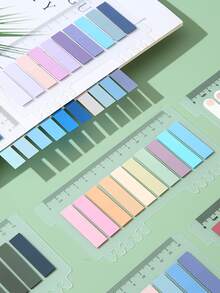 800 tờ/gói, 4 kiểu giấy nhớ PET trong suốt, tab ghi chú, tập ghi nhớ màu nhạt, nhãn dán chỉ báo, 4 kiểu hỗn hợp 1 gói, dùng cho đồ dùng học tập, trở lại trường - Nhiều màu - Xem 5