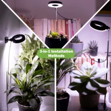 2/4pcs, Grow Lights Indoor Plants,  Full Spectrum LED Plant Grow Light, Seedling Starter Light, Compact Plant Lamp, Full Spectrum Solar-Mimicking Plant Lamp- Adjustable Height & Brightness For Indoor Plants (Succulents, Flowers And Small Plants), ‌Smart Hydroponic Grow Light System With Auto-Dimming & Timer - Energy Efficient LED For Indoor Water-Based Plant Farming. - Đen-4 cái - Xem 9