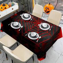 1/20 Stücke Lebendige Halloween Tischdecke - Rotes Spinnennetz Muster Tischdecke - Perfekt für Halloween, thematische Partys und Heimdekoration, Dekorationen, schützende Tischdecken, Partydekorationen