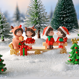 2/3/5 قطع تماثيل أزواج عيد الميلاد الجميلة، اكسسوارات ديكور DIY، زخارف مكتبية إبداعية، ديكور بيت الدمى، هدايا عيد الميلاد، هدايا رأس السنة، تماثيل حمراء، ديكور المنزل، ديكور السيارة