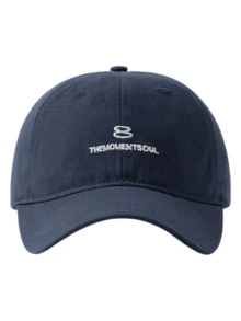 1 pezzo Cappellino da baseball stile classico con ricamo del numero "8" e scritta "THE MOMENT SOUL", design elegante, regolabile, adatto per uomo e donna, perfetto per uso quotidiano, attività all'aperto e protezione estiva