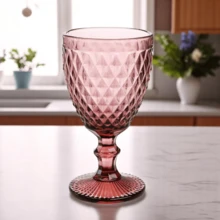 ARISE - Set de 6 Copas de Vino 350ml en Colores Azul, Morado y Transparente – Copas Elegantes de Cristal para Vino Tinto o Blanco – Ideal para Fiestas, Bodas, Cena Romántica, Decoración de Mesa o Regalo - Morado - Ver 3