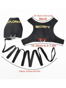 1pc Adjustable Fit" Adjustable Reptile Harness With Leash - Comfort Fit For Bearded Dragons, Lizards & Small Pets - Polyester Outdoor Walking Gear