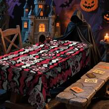 1/20 szt. Żywy obrus na Halloween - Atrakcyjny obrus z motywem czaszki - Idealny na Halloween, imprezy tematyczne i wystrój domu, dekoracje, ochronne obrusy, dekoracje na imprezy - Wielokolorowe - Zobacz 8