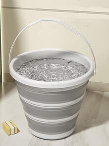 1-6件套多功能折叠水桶+折叠勺套装，便携式户外旅行/宿舍浴室两用/洗衣清洁桶；钓鱼、洗车、宠物洗澡必备；节省空间的家用收纳工具，多种颜色可选