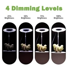 2/4pcs, Grow Lights Indoor Plants,  Full Spectrum LED Plant Grow Light, Seedling Starter Light, Compact Plant Lamp, Full Spectrum Solar-Mimicking Plant Lamp- Adjustable Height & Brightness For Indoor Plants (Succulents, Flowers And Small Plants), ‌Smart Hydroponic Grow Light System With Auto-Dimming & Timer - Energy Efficient LED For Indoor Water-Based Plant Farming. - Đen-4 cái - Xem 8