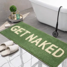 Thảm phòng tắm chống trượt nhung màu hồng - Thảm cashmere giả mềm mại, thấm hút và trang trí cho phòng khách, phòng ngủ hoặc lối vào - màu xanh lá - Xem 14