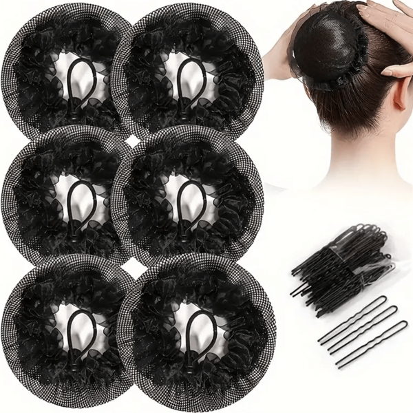56pcs Stretchy Invisible Hair Nets - Reusable Elastic Mesh Bun Covers For Women, Ballerina, Dancer, Nurse, Bank Clerk - Soft, Breathable, Adjustable, Easy To Use Hair Accessories
