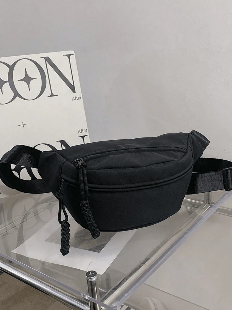 1 pieza Bolso de pecho casual con bloques de color para mujer, bolso deportivo estudiantil, bolso de cintura multifuncional, adecuado para uso diario, deportes al aire libre, correr, viajes, ocio (Bolso de cintura para mujer) - Multicolor - Añade 2