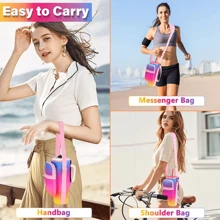 1 PIEZA Bolsa portátil para botella de agua, con bolsa para teléfono, compatible con botella de agua /Maeky de 40 onzas (aproximadamente 1134.0 ml), bolsa con asa, correa para el hombro ajustable, compatible con accesorios de la taza