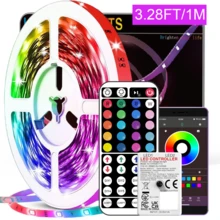 NBBUFF 100ft RGB Led Strip Lights - Smart App & Remote Control, Music Sync, Dimmable, Timer, USB Powered For Bedroom, Christmas, Halloween, Party, Bar, Home Decor, Game Room, Indoor Room Mood Lighting - Multicolor - View 15