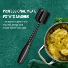 TAHAA Multi-Functional Meat Chopper & Masher - Suitable For Ground Beef, Turkey, Burger Meat, Etc. - Nylon Material, Heat-Resistant Non-Stick Kitchen Utensil - Black - View 3