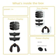 Battery Powered - Buttocks Muscle Stimulator Fitness Glute Abdominal Arm Leg Training Massager With Gel Pads EMS Abs Stimulator Buttocks Trainer Electric Stimulator Muscle Arm Body Massager Unisex - Black - View 9