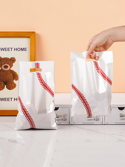 30 Pieces Baseball Sports Gift Bags, Plastic Cellophane Gift Bags Tote Bags, Simple Design Cartoon Style Baseball Sports Theme Gift Bags, Red & White Gift Bags, Birthday Gift Bags, Wedding Gift Bags, Suitable For Party Decoration, Birthday Decoration, Wedding Decoration, Babe Shower Decoration, Home Decoration, Party Gift Bags, Gift Wrapping Supplies