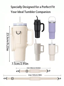 1 PIEZA Bolsa portátil para botella de agua, con bolsa para teléfono, compatible con botella de agua /Maeky de 40 onzas (aproximadamente 1134.0 ml), bolsa con asa, correa para el hombro ajustable, compatible con accesorios de la taza